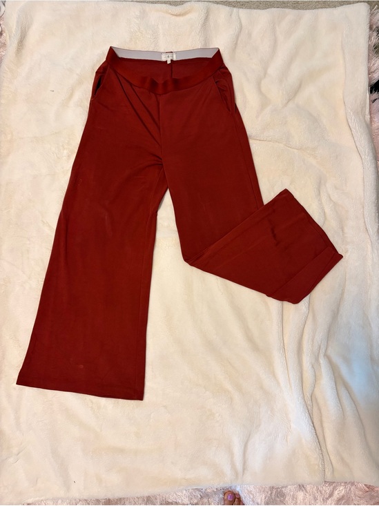 Lou And Grey Pants - Lou Grey  Wide-Leg Pull-On Pants - Rust Red